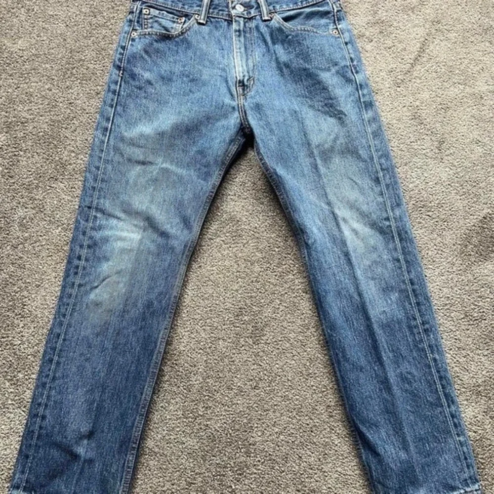Levis 505 Regular Fit Straight Leg Blue Denim Jeans Mens 30x29